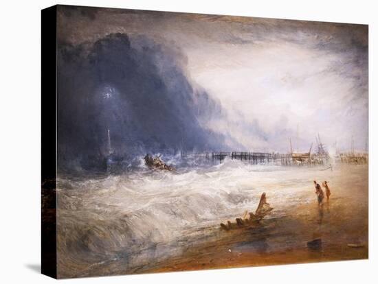 Life boat and manby apparatus going off to a stranded vessel, 19th century-Joseph Mallord William Turner-Stretched Canvas