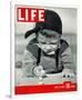 LIFE Boy playing marbles 1937-null-Framed Art Print