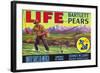 Life Brand Bartlett Pears Fruit Crate Label-null-Framed Giclee Print