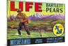 Life Brand Bartlett Pears Fruit Crate Label-null-Mounted Giclee Print