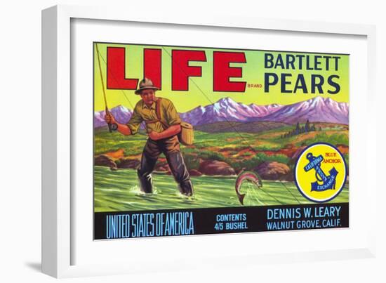 Life Brand Bartlett Pears Fruit Crate Label-null-Framed Giclee Print