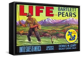 Life Brand Bartlett Pears Fruit Crate Label-null-Framed Stretched Canvas