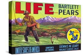 Life Brand Bartlett Pears Fruit Crate Label-null-Stretched Canvas