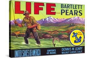 Life Brand Bartlett Pears Fruit Crate Label-null-Stretched Canvas