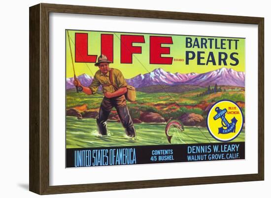 Life Brand Bartlett Pears Fruit Crate Label-null-Framed Premium Giclee Print