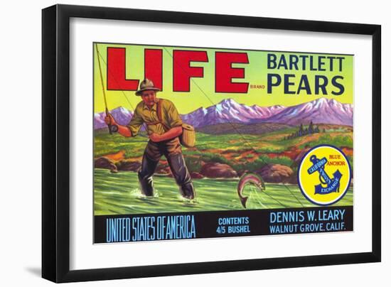 Life Brand Bartlett Pears Fruit Crate Label-null-Framed Premium Giclee Print