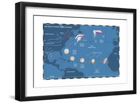 Life Cycle of a North Atlantic Hurricane. Tropical Cyclone, Atmosphere, Climate, Earth Sciences-Encyclopaedia Britannica-Framed Art Print