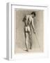 Life Drawing of a Male Nude with a Cane, C.1910-12 (Chalk on Paper)-Adolphe Valette-Framed Giclee Print