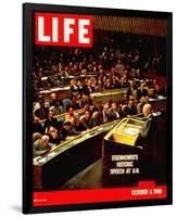 LIFE Eisenhower at U.N. 1960-null-Framed Premium Giclee Print