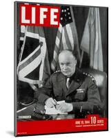 LIFE General Eisenhower 1944-null-Mounted Art Print