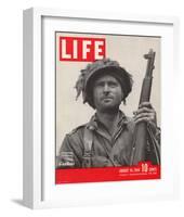 LIFE GI in Normandy 1944-null-Framed Art Print