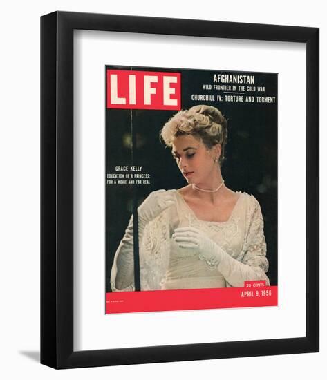 LIFE Grace Kelly wedding dress-null-Framed Art Print