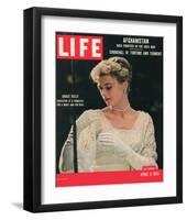 LIFE Grace Kelly wedding dress-null-Framed Art Print