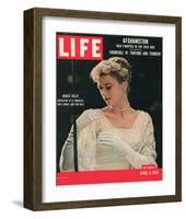 LIFE Grace Kelly wedding dress-null-Framed Art Print