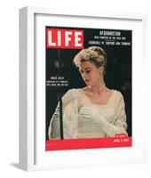 LIFE Grace Kelly wedding dress-null-Framed Art Print