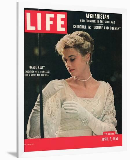 LIFE Grace Kelly wedding dress-null-Framed Art Print