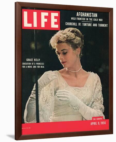 LIFE Grace Kelly wedding dress-null-Framed Art Print