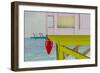 Life Guard Shack in South Beach, Florida with Surfboard and Float-Sergio Ballivian-Framed Photographic Print