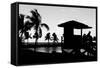 Life Guard Station at Sunset - Miami - Florida-Philippe Hugonnard-Framed Stretched Canvas