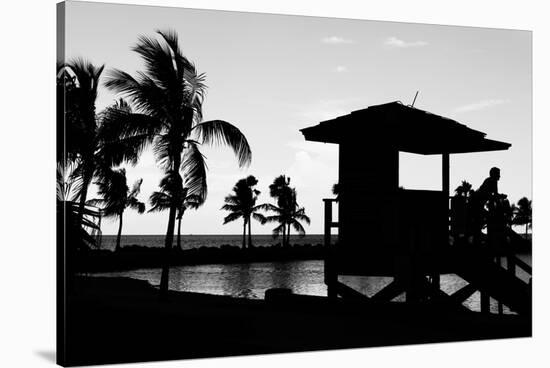 Life Guard Station at Sunset - Miami - Florida-Philippe Hugonnard-Stretched Canvas