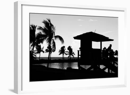 Life Guard Station at Sunset - Miami - Florida-Philippe Hugonnard-Framed Photographic Print