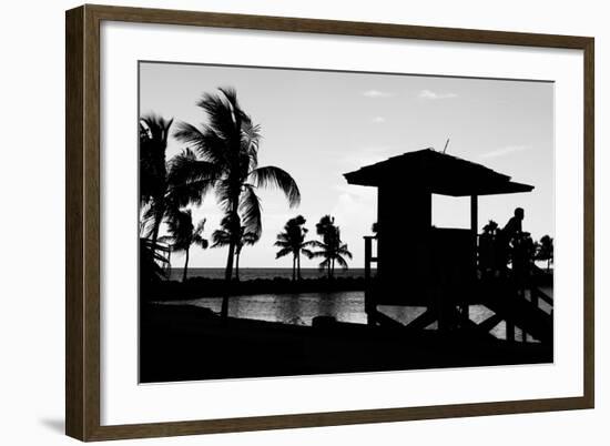 Life Guard Station at Sunset - Miami - Florida-Philippe Hugonnard-Framed Photographic Print