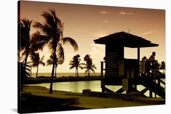 Life Guard Station at Sunset - Miami - Florida-Philippe Hugonnard-Stretched Canvas