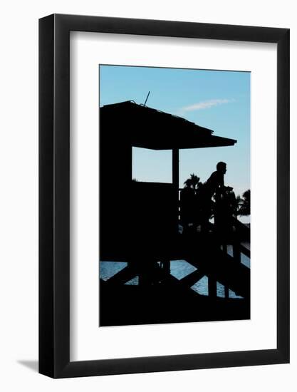 Life Guard Station at Sunset - Miami - Florida-Philippe Hugonnard-Framed Photographic Print