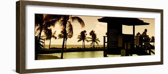 Life Guard Station at Sunset - Miami - Florida-Philippe Hugonnard-Framed Photographic Print