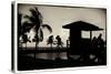 Life Guard Station at Sunset - Miami - Florida-Philippe Hugonnard-Stretched Canvas