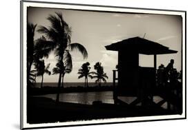 Life Guard Station at Sunset - Miami - Florida-Philippe Hugonnard-Mounted Photographic Print