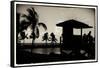 Life Guard Station at Sunset - Miami - Florida-Philippe Hugonnard-Framed Stretched Canvas