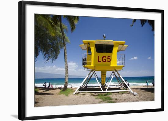 Life Guard Station, Dt Fleming Beach Park, Kapalua, Maui, Hawaii, USA-Roddy Scheer-Framed Photographic Print