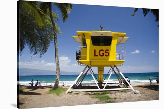 Life Guard Station, Dt Fleming Beach Park, Kapalua, Maui, Hawaii, USA-Roddy Scheer-Stretched Canvas