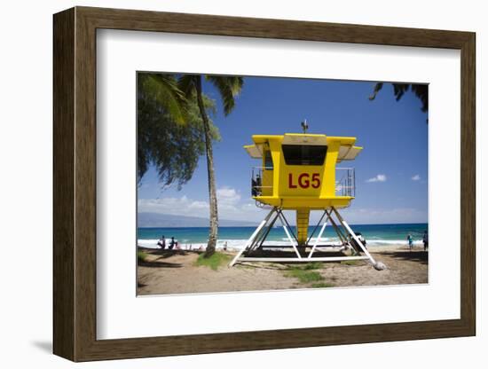 Life Guard Station, Dt Fleming Beach Park, Kapalua, Maui, Hawaii, USA-Roddy Scheer-Framed Photographic Print