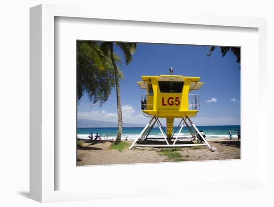 Life Guard Station, Dt Fleming Beach Park, Kapalua, Maui, Hawaii, USA-Roddy Scheer-Framed Photographic Print