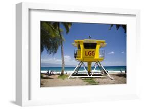 Life Guard Station, Dt Fleming Beach Park, Kapalua, Maui, Hawaii, USA-Roddy Scheer-Framed Photographic Print