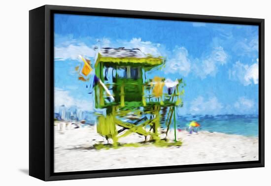 Life Guard Station - In the Style of Oil Painting-Philippe Hugonnard-Framed Stretched Canvas