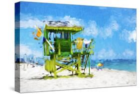 Life Guard Station - In the Style of Oil Painting-Philippe Hugonnard-Stretched Canvas