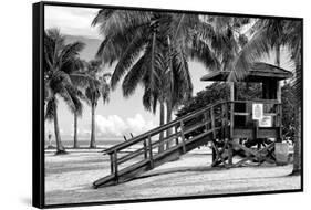 Life Guard Station - Miami - Florida-Philippe Hugonnard-Framed Stretched Canvas