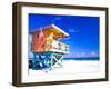 Life Guard Station, South Beach, Miami, Florida, USA-Terry Eggers-Framed Premium Photographic Print