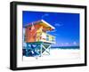 Life Guard Station, South Beach, Miami, Florida, USA-Terry Eggers-Framed Premium Photographic Print