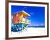 Life Guard Station, South Beach, Miami, Florida, USA-Terry Eggers-Framed Photographic Print