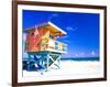 Life Guard Station, South Beach, Miami, Florida, USA-Terry Eggers-Framed Photographic Print