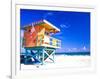 Life Guard Station, South Beach, Miami, Florida, USA-Terry Eggers-Framed Photographic Print