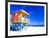 Life Guard Station, South Beach, Miami, Florida, USA-Terry Eggers-Framed Photographic Print