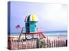 Life Guard Station, South Beach, Miami, Florida, USA-Terry Eggers-Stretched Canvas