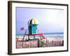 Life Guard Station, South Beach, Miami, Florida, USA-Terry Eggers-Framed Photographic Print