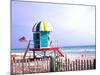 Life Guard Station, South Beach, Miami, Florida, USA-Terry Eggers-Mounted Photographic Print