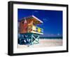 Life Guard Station, South Beach, Miami, Florida, USA-Terry Eggers-Framed Premium Photographic Print